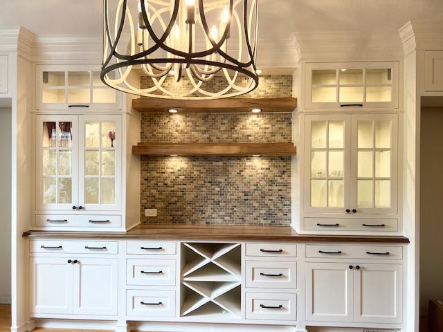 Modern kitchen cabinetry with lighting