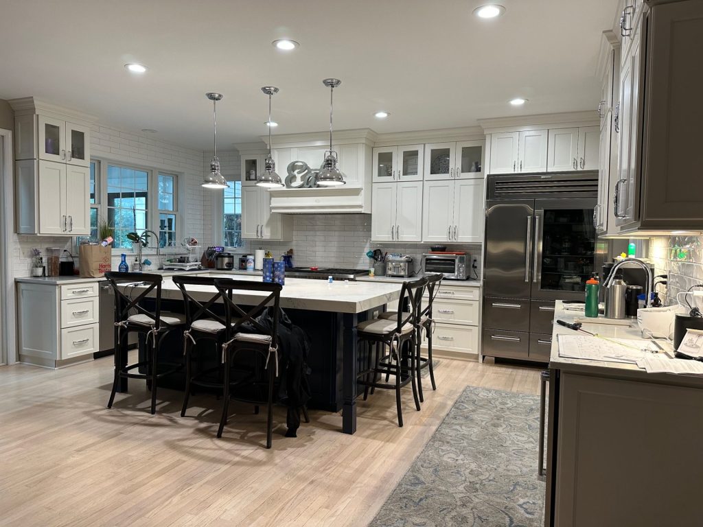 Modern kitchen with island seating