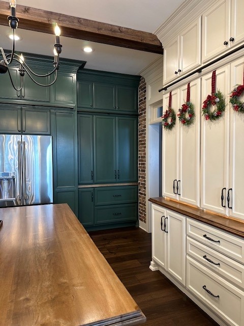 Modern kitchen with festive decor