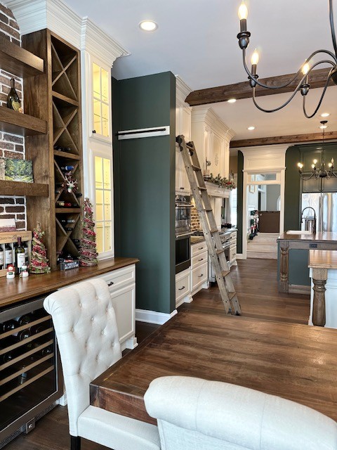 Modern kitchen with wooden accents