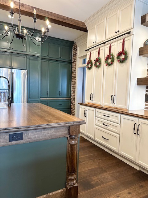 Modern kitchen with rustic accents
