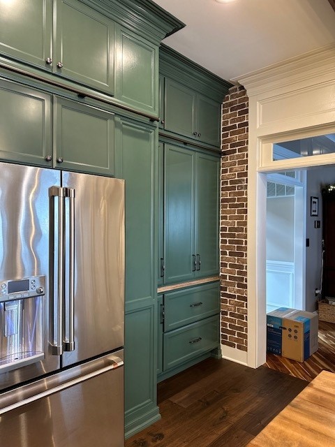 green elegant cabinets in a room
