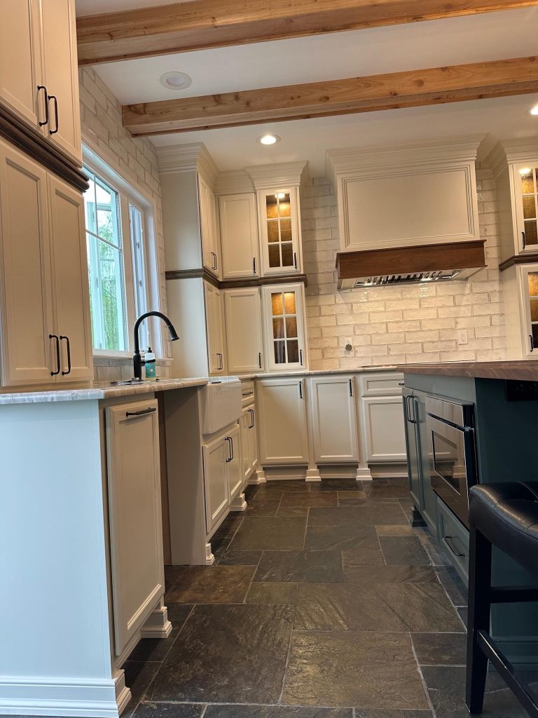 Modern kitchen with island table