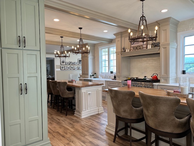 elegant kitchen with seating area