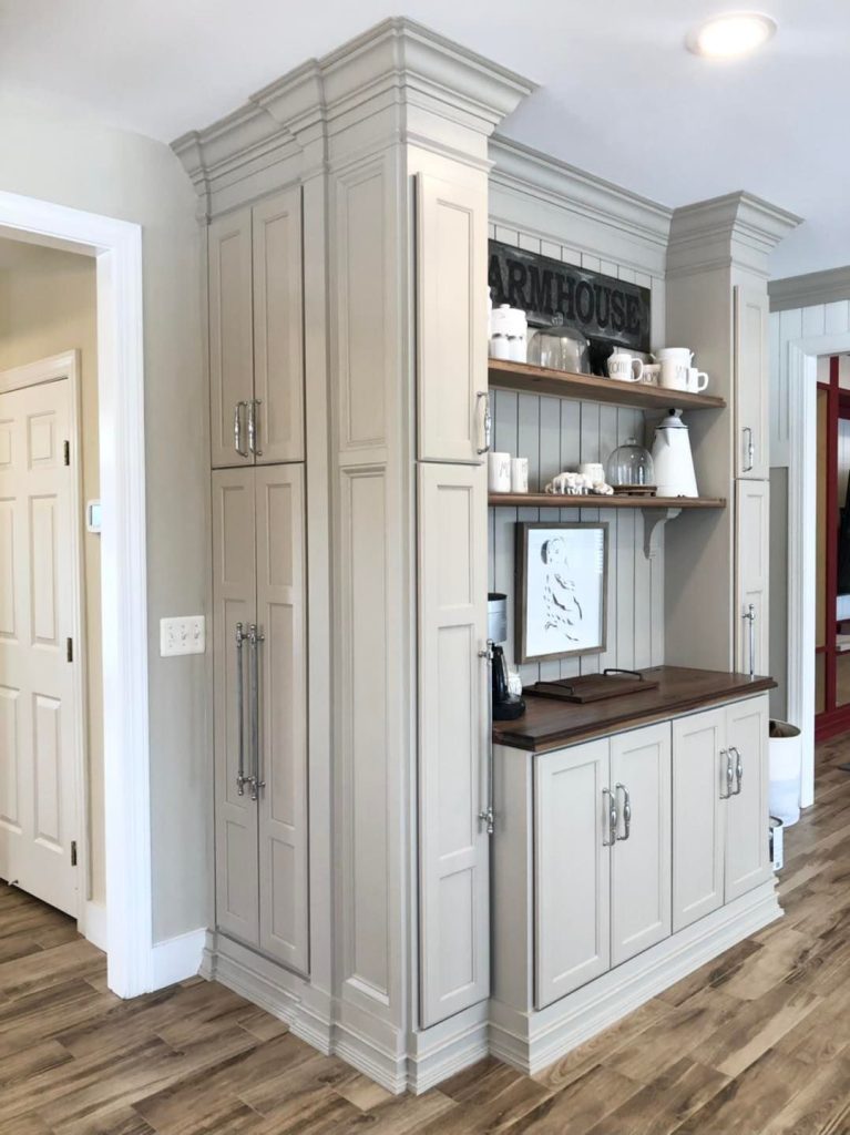 kitchen with white cabinet