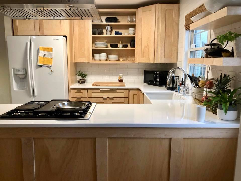kitchen with wooden design