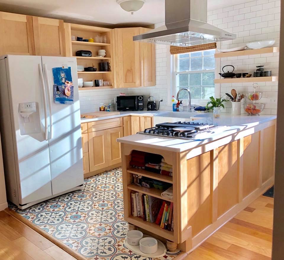 kitchen with wooden design