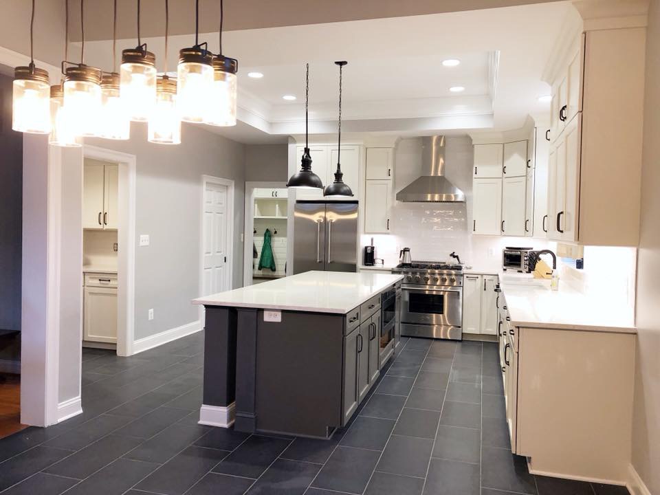 kitchen have beautiful lights and decoration