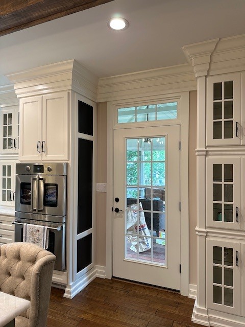 Kitchen with glass door