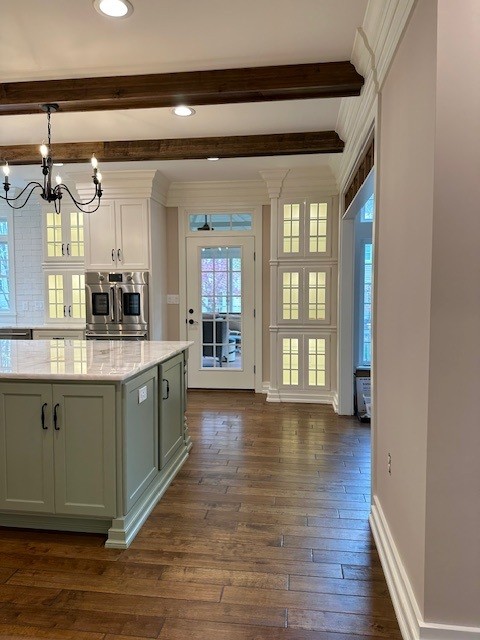 Modern kitchen with wooden accents