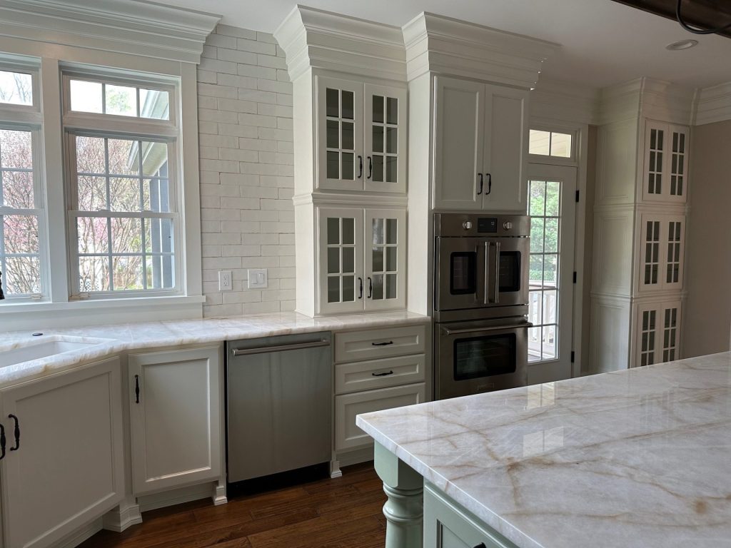 Modern kitchen with white cabinetry
